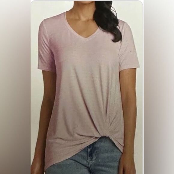 Matty M V-neck Twist Front Tee | - Picture 1 of 5
